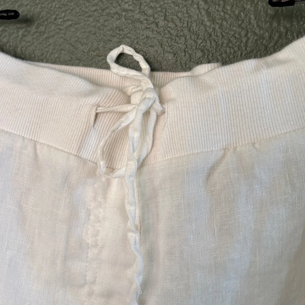 JM Collection women's white linen Chinos